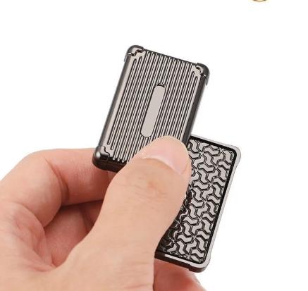 Full Metal Miniature Suitcase Shaped Push-Button Fidget Toy with Unlimited Positioning for Stress Relief and Focus Enhancement