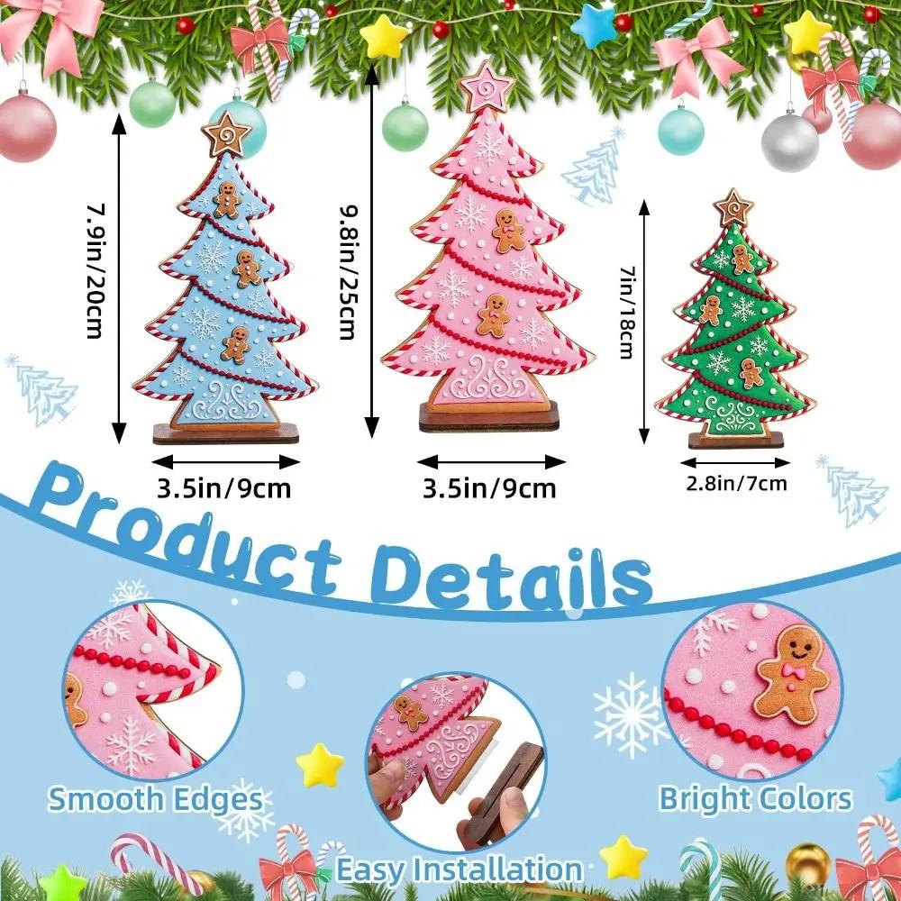 New Gingerbread Man Christmas Trees Candy Colors Wooden Christmas Tabletop Decoration Gift Room Ornament for Christmas Party