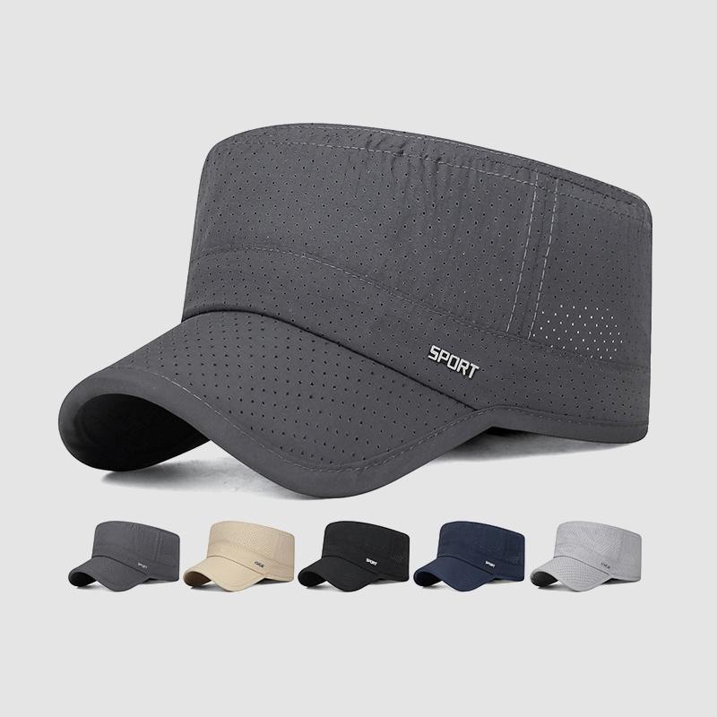 Summer Breathable Metal Flat Cap Outdoor Sports Sunshade Quick-Drying Cap