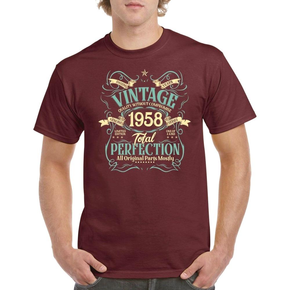 Mens 67th Birthday Gifts T Shirt Present 67 Years Old Short Sleeve 1958 Graphic Printed T-shirt Men crewneck cotton tee top