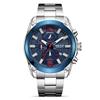 Men'S Watch Business Sports Multifunctional Chronograph Steel Belt Quartz Watch 2063