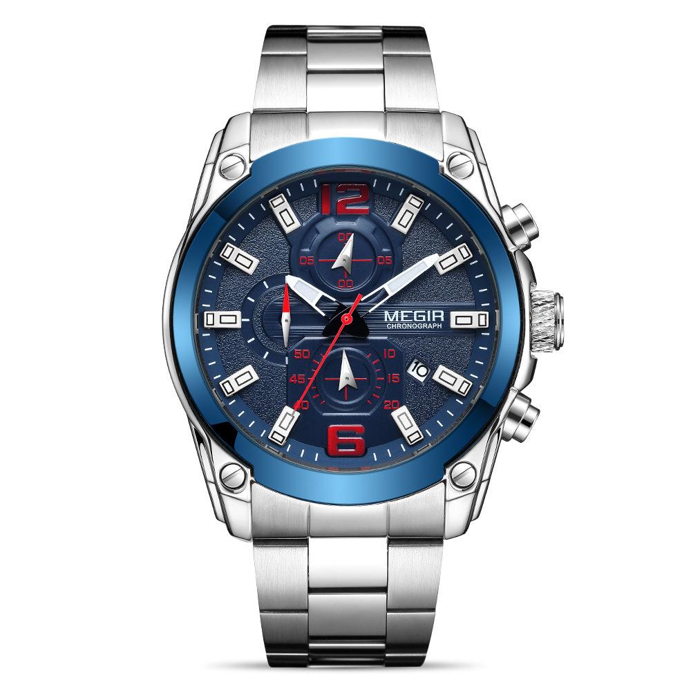 Men S Watch Business Sports Multifunctional Chronograph Steel Belt Quartz Watch 2063