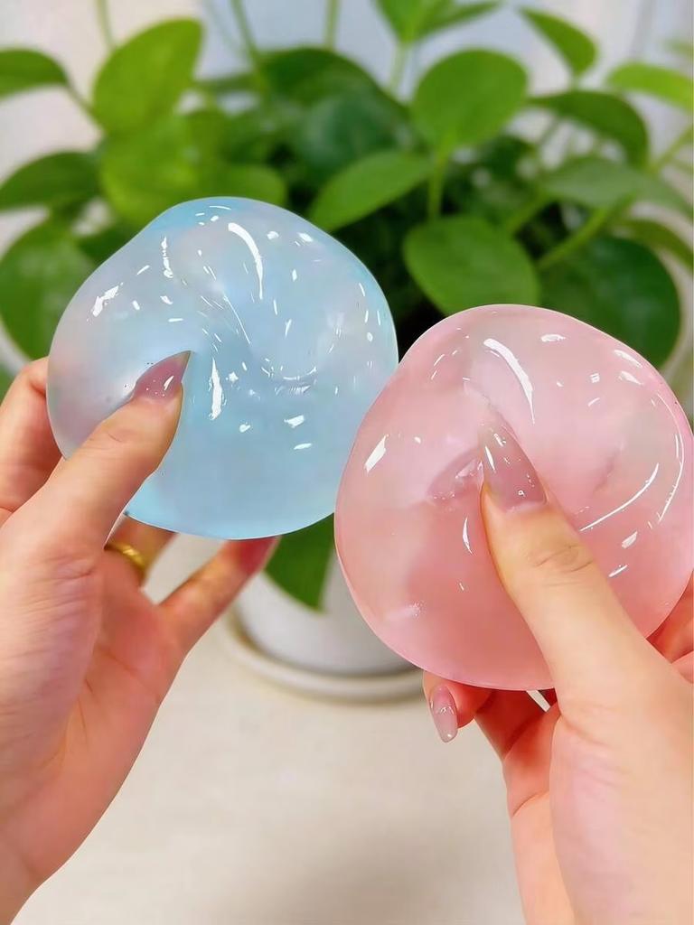 Transparent Jelly Squishy Ball Toy  New Colorful Clear Stress Relief Squeeze Fidget Toy Kids Adult Anti Anxiety
