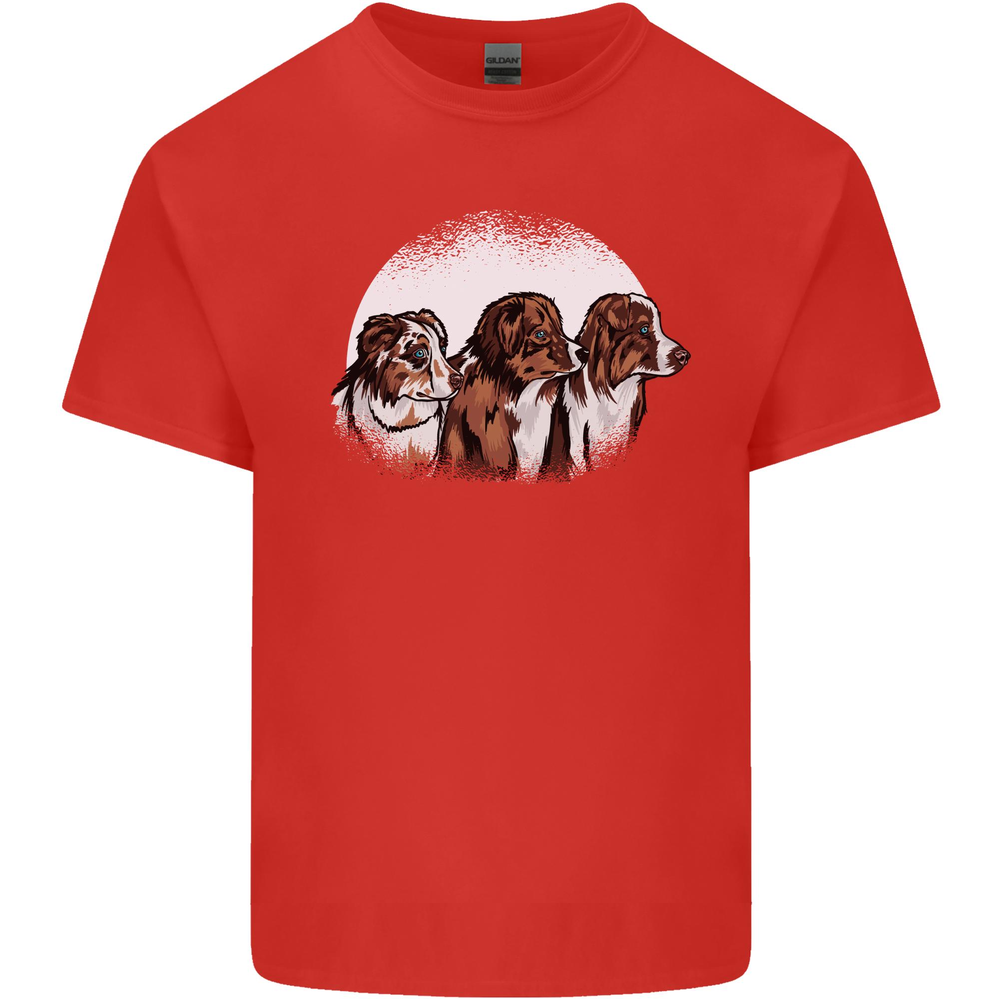3 Australian Shepherds Dogs Sheepdogs Unisexs Light Cotton TShirt S