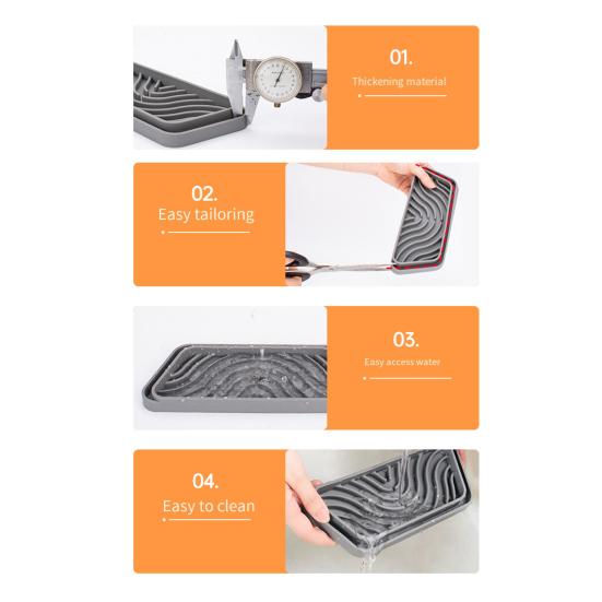 Tavă dozator de apă 2 buc. Instalare ușoară Design de nișă Anti-alunecare, rezistentă la vărsări, Tavă de captare a picăturilor.