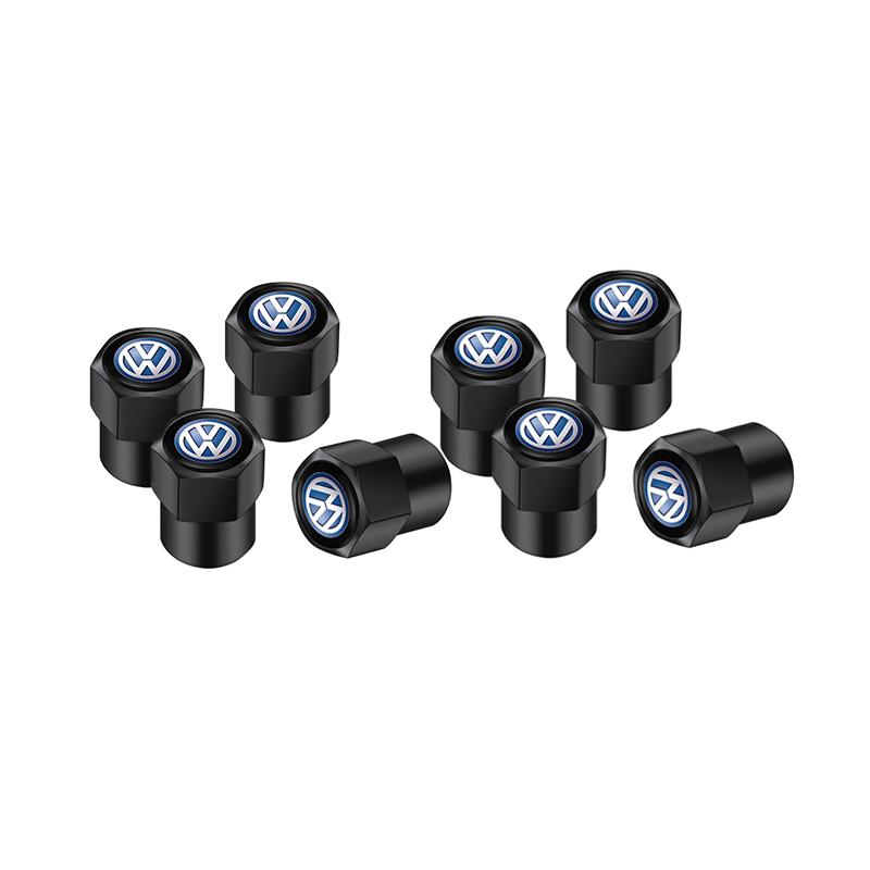 4/8Pcs Metal Car Wheel Tire Valve Caps Stem Case Cover For VW GTI Polo Golf Passat Tiguan Arteon Touareg CC Taigo Caddy Jetta T-