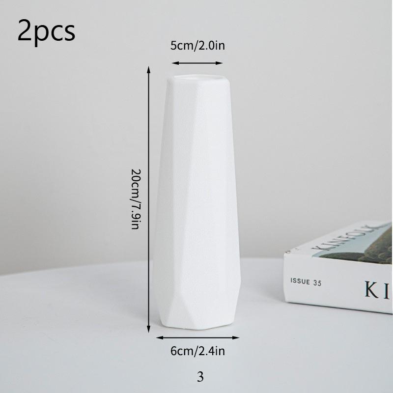 Simple and Fresh White Vase, Creative Flower Arrangement Container, for Kitchen Living Bedroom, Home Simulated Vase Decoration.