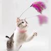 1PZ Giocattoli Interattivi per Gatti Divertente Bastoncino Tira e Molla con Piume e Campanellino Collare per Animali Gattino Giocattolo Tira e Molla Giocattoli da Addestramento per Gatti Forniture