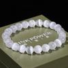 JD Bracciale in Pietra Selenite Bianca Naturale per Donna Uomo 100% Gesso Reale Pietra Rotonda 6 8 10mm Braccialetti Elastici Regalo Minerale Yoga