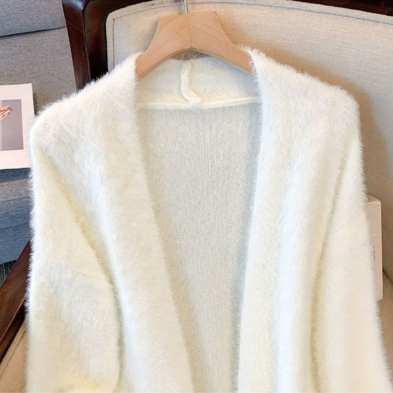 New Sweater Women Loose Wear Fashion White Dress