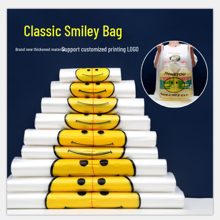 Thickened Smile Face Plastic Bag for Takeout and Shopping