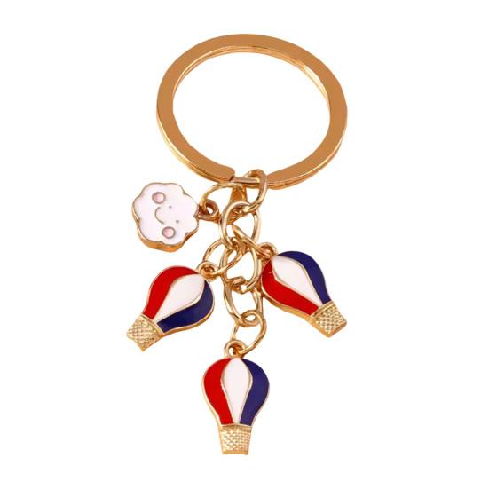 Keychain Hot Air Balloon Charm Compact Size Lightweight Zinc Alloy Key Chain Christmas Valentine Birthday Anniversary Accessories