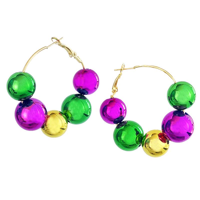 Mardi Gras Hoop Earring Feather Long Earring New Tassel Earring  Women