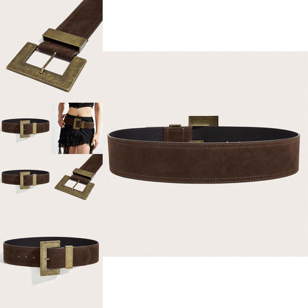Style Rivet Leather Belt With Alloy Pin Buckle For Casual Outfits And Street Fashion