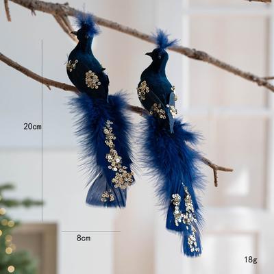 Realistic Glitter Christmas Bird Ornaments Glitter Simulate Simulation Bird Decor Foam Handmade Christmas Tree Decoration