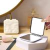 Foldable Plating Makeup Mirror Mini Square Makeup Vanity Portable Hand Mirrors Double-sided Compact Pocket Mirror