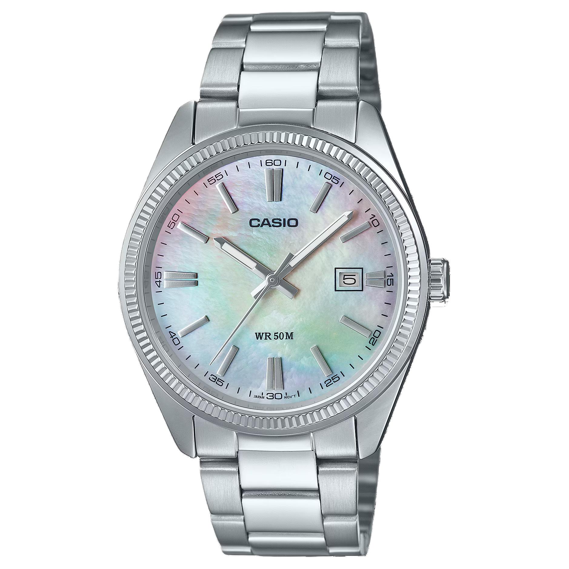 CASIO Unisex Standard Series Mother Of Pearl Color Watch MTP-1302DS-7AV MTP-1302DS-7AV