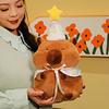 Birthday Hat Capybara Plush Toy Simulation Capibara Fluffty Doll Capybara Plush Doll  Home Decor
