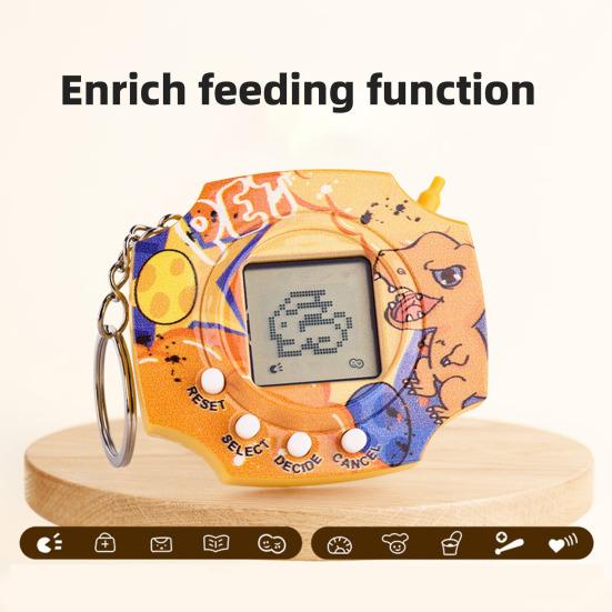 Kids Electronic Digital Pet Toy Cartoon Dinosaur Virtual Pet Game Machine Mini Digital Pet Handheld Game Console Educational Toy