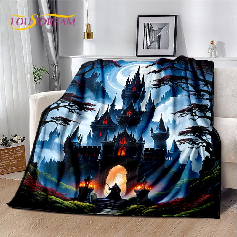 Fairyland Fairy Tale Castle Mysterious Gothic Dream Cartoon Soft Blanket,Soft Throw Blanket for Home Bedroom Bed Sofa Child Gift