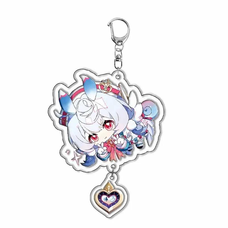 Raiden Shogun Klee Nahida Q Type Genshin Impact Cartoon Keychain Acrylic Bag Keyring Pendant Trendy Gift