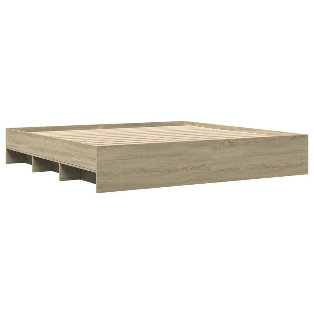Vidaxl Rama Łóżka Bez Materaca Sonoma Oak 180X200Cm Drewno Klejone