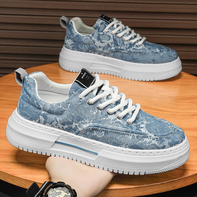 Sneaker Casual Men Designer Board Shoes Fashion Casual Microfiber Leather Canvas Breathable Height Increased Flat Platform Shoes