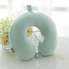 U-Shaped Travel Neck Pillow with Embroidered Logo - Solid Color Memory Foam Design