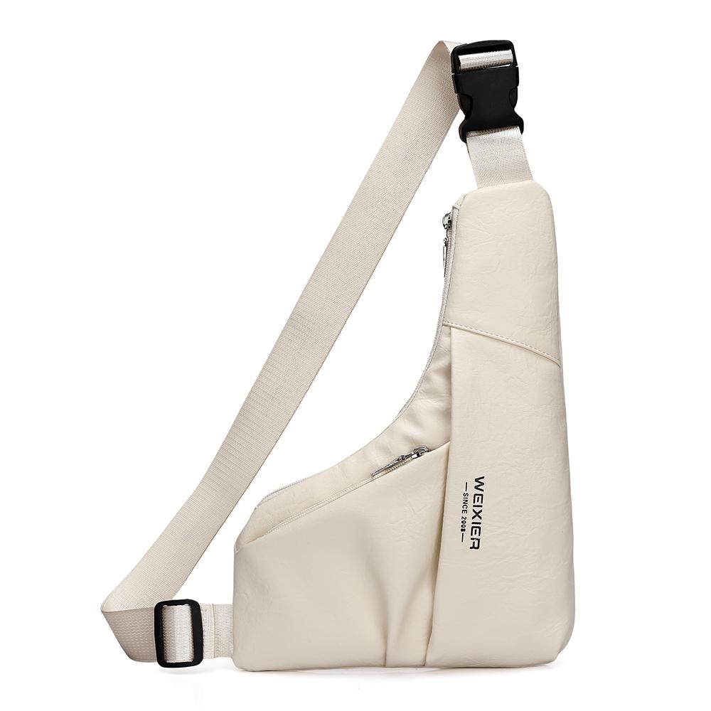 

WEIXIER Men s Crossbody Shoulder Sling Bag Chest Pack Casual Daypack Satchel for Hiking Travel білий