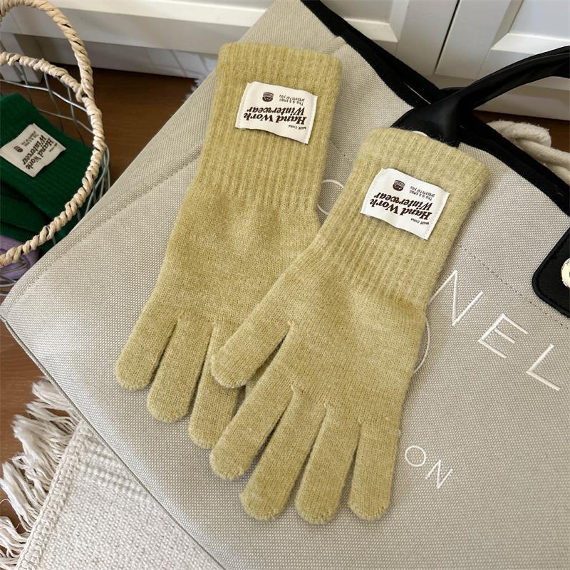 Womens Ladies Warm Winter Thick Thermal Woolen Knitted Touch Screen Gloves