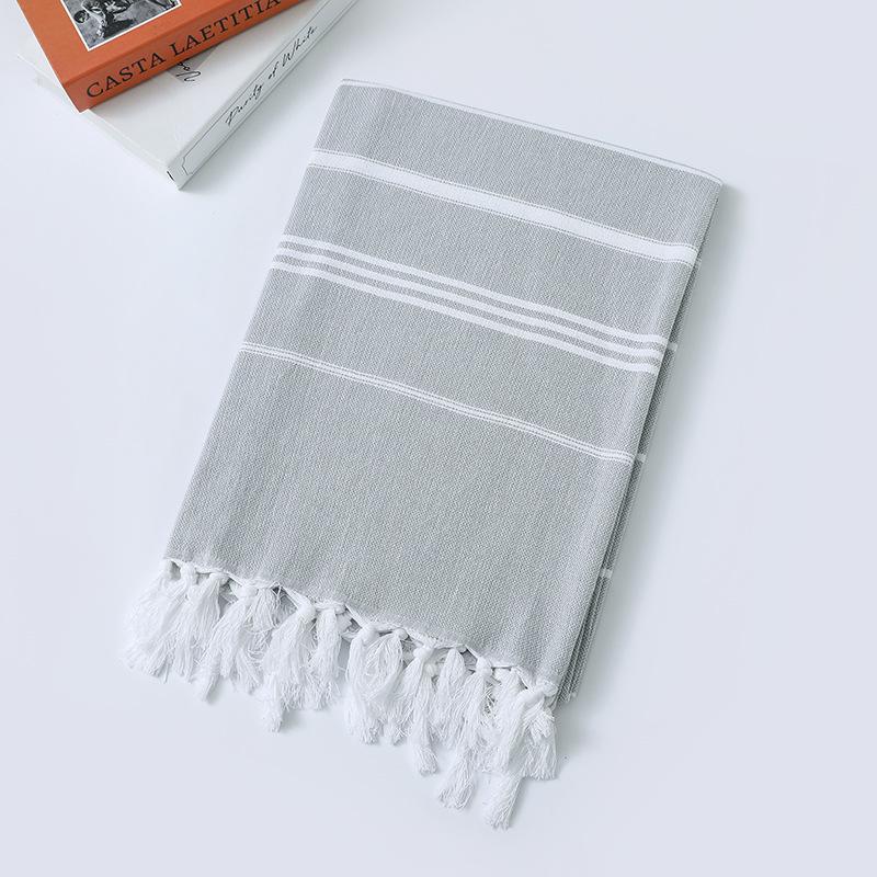 Turkish Striped Yarn-dyed Beach Towel with Tassels