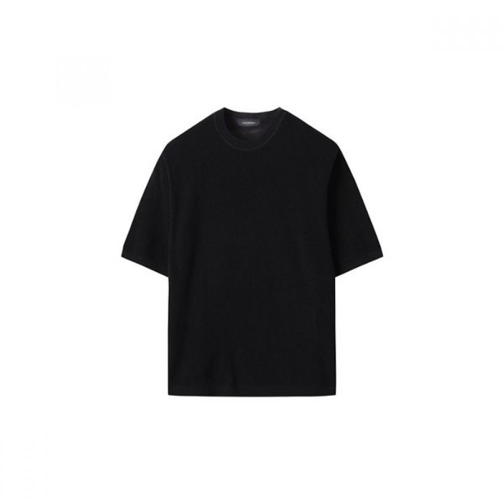 Customellow Black Soft Half Round Neck Sweater Cwwam25421bkx