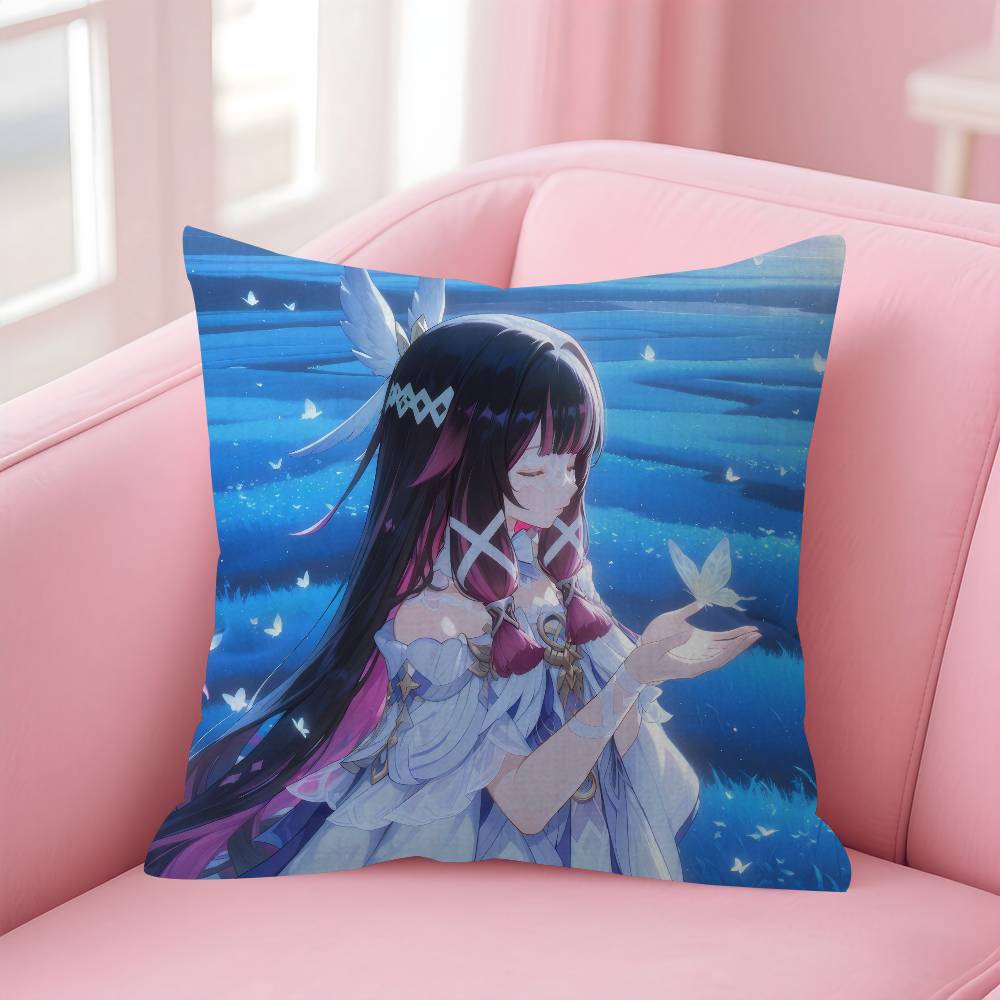Game CColumbina Genshin cute Impact Pillow Gift Home Office Decoration Pillow Bedroom Sofa Car Cushion CoverPillow Case