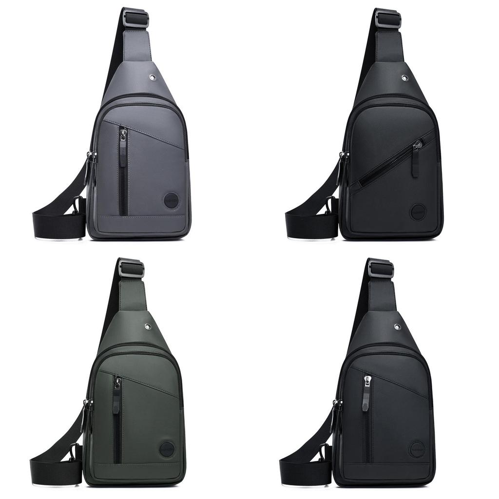 Men Chest Bag Waterproof Oxford Material With Adjustable Strap For Daily Use