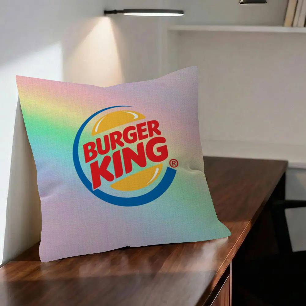 Pillow anime Cushion Cover x Polyester Sofa Cushions Decorative Throw Pillows Home Decoration Pillowcover Logo Burger King