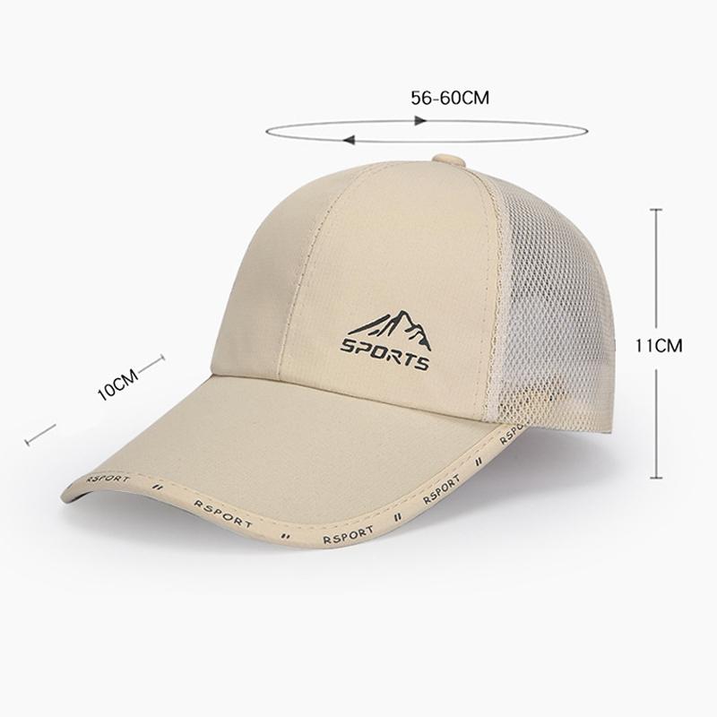 Net Cap Men's Spring Summer Baseball Cap Outdoor Fishing Cap Long Brim Breathable Mesh Cap