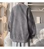 Men's Velvet Chenille Stripe Hoodie, Autumn/Winter, Warm Round Neck, Trendy American Style Pullover.