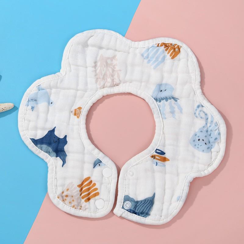 Premium Baby Cotton 360° Absorbent Gauze Bibs - Feeding & Saliva Protection