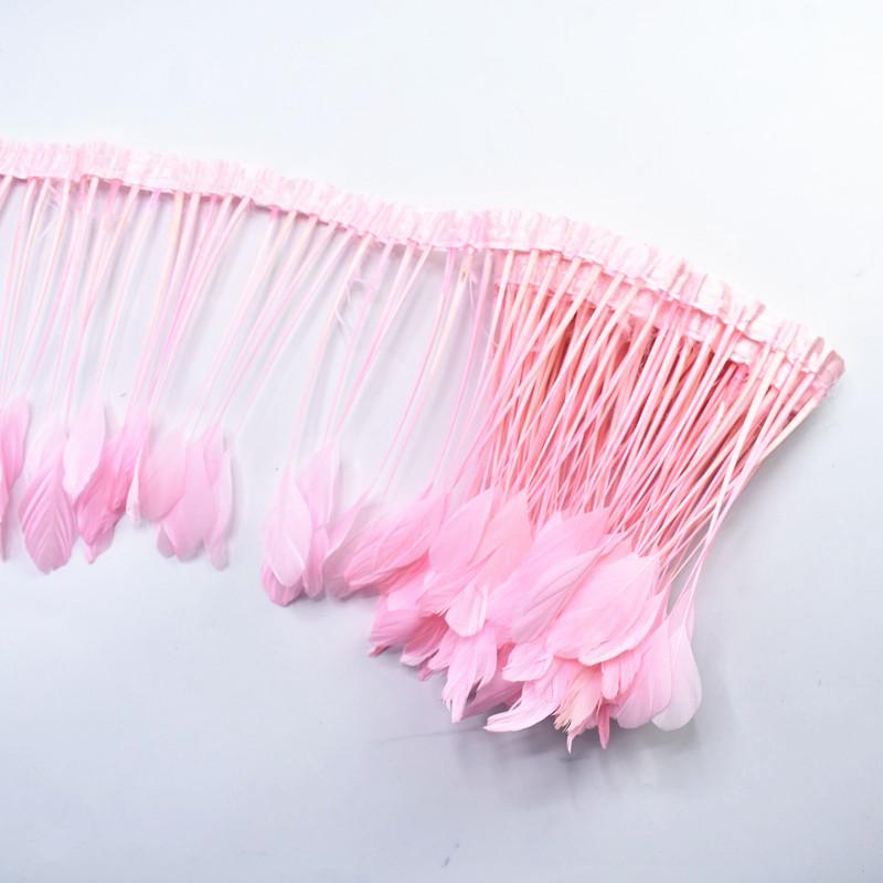 2Yards Dyed Stripped Coque Goose Feathers Trims Feather Trim White Feathers For Crafts Ribbon Wedding Feathers Decoration Plumas