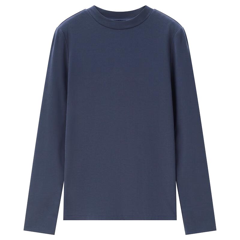 Giordano Women s Pure Cotton Semi-High Neck Long-Sleeve T-Shirt L