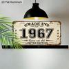 2D Flat 1pc 12''x6'' Durable Aluminum Decorative Sign, "MADE IN 1967 Retro Not Old" Vintage License Plate Style Wall Art, Perfect for Birthday