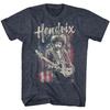 Tricou pentru bărbați cu steagul lui Jimi Hendrix Hendrix Mărime Medie Albastru Marin Melanj