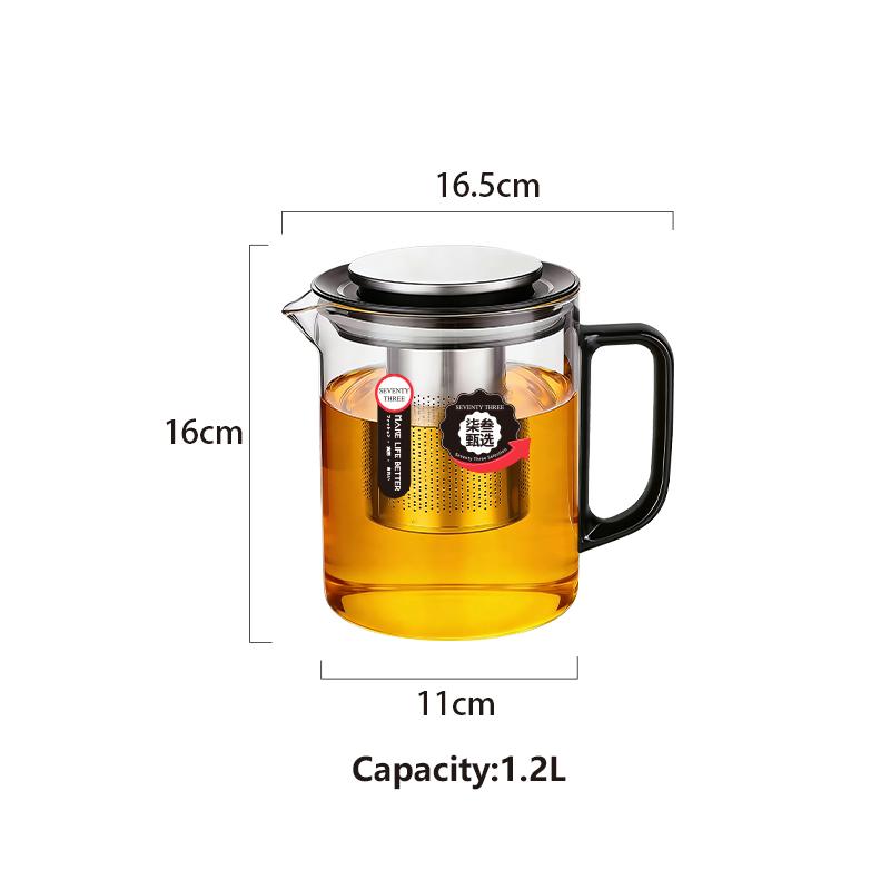 Borosilicate Glass Teapot Set, Removable Stainless Steel Mesh Infuser, Stovetop Safe for Electric Stove, Heat Resistant Teaware