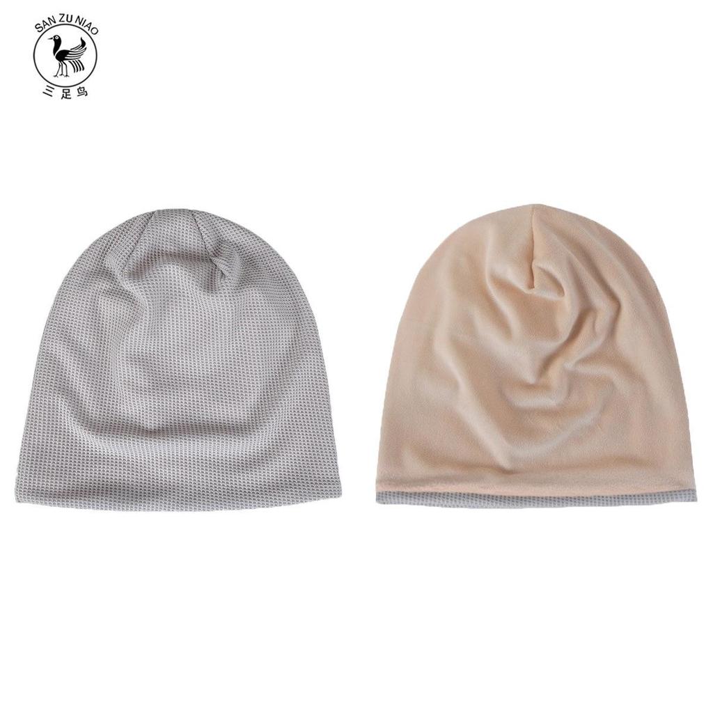 Women's Japanese & Korean Three-Legged Bird Beanie: Lightweight Waffle Cotton Sleep Cap for Spring/Summer Fashion