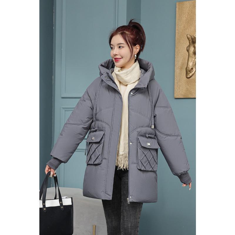 New Year's New Down Jacket Women's Short Style Thickened Hooded Bread Coat Winter Warm All-match Coat