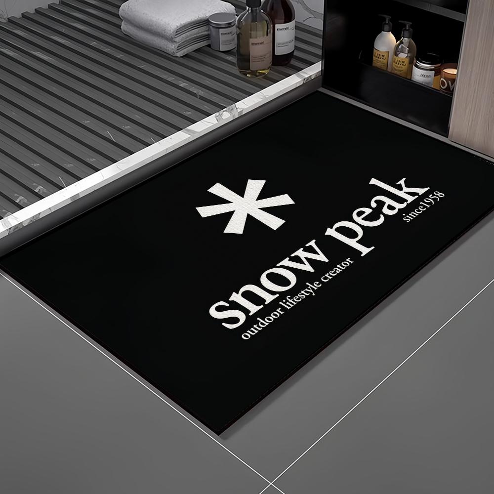 Peak Snow Welcome Doormat - Non-Slip Entrance Rug for Balcony, Bathroom & Bedroom, Cool Home Decor with Logo
