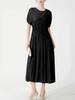 Elegant Summer Pleated Dress - Women's Mid-Length, High-End Design