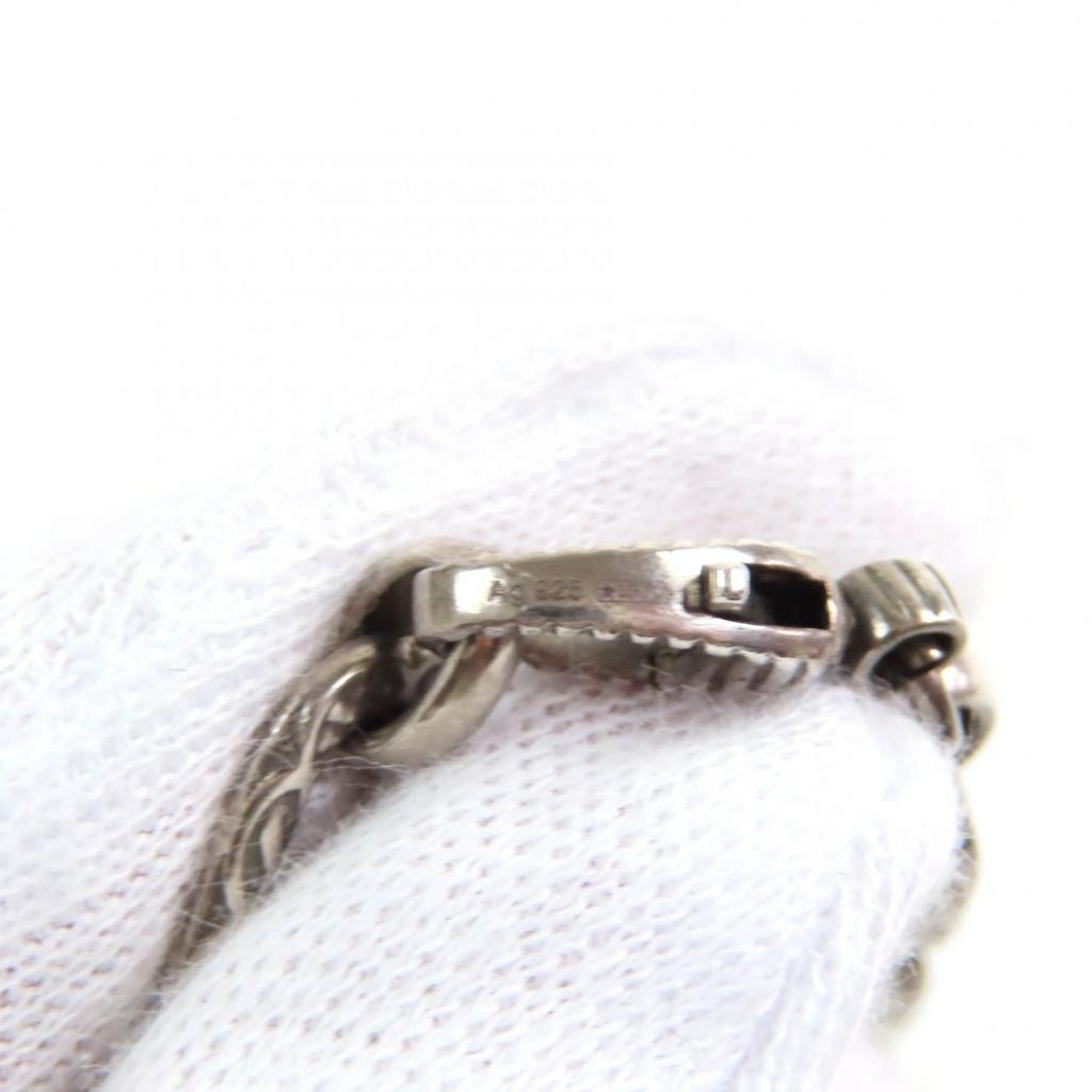 Great GUCCI Necklace Interlocking G Arabesque Long Chain Silver AG925 Women 524890 Used