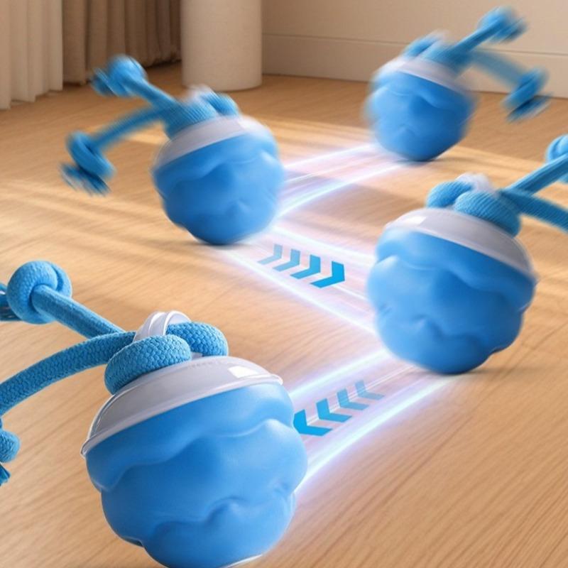 Electronic Interactive Pet Toy Moving Ball Smart Dog Toy Ball Rope USB 3 Modes Automatic Moving Bouncing for Puppy Chew Products