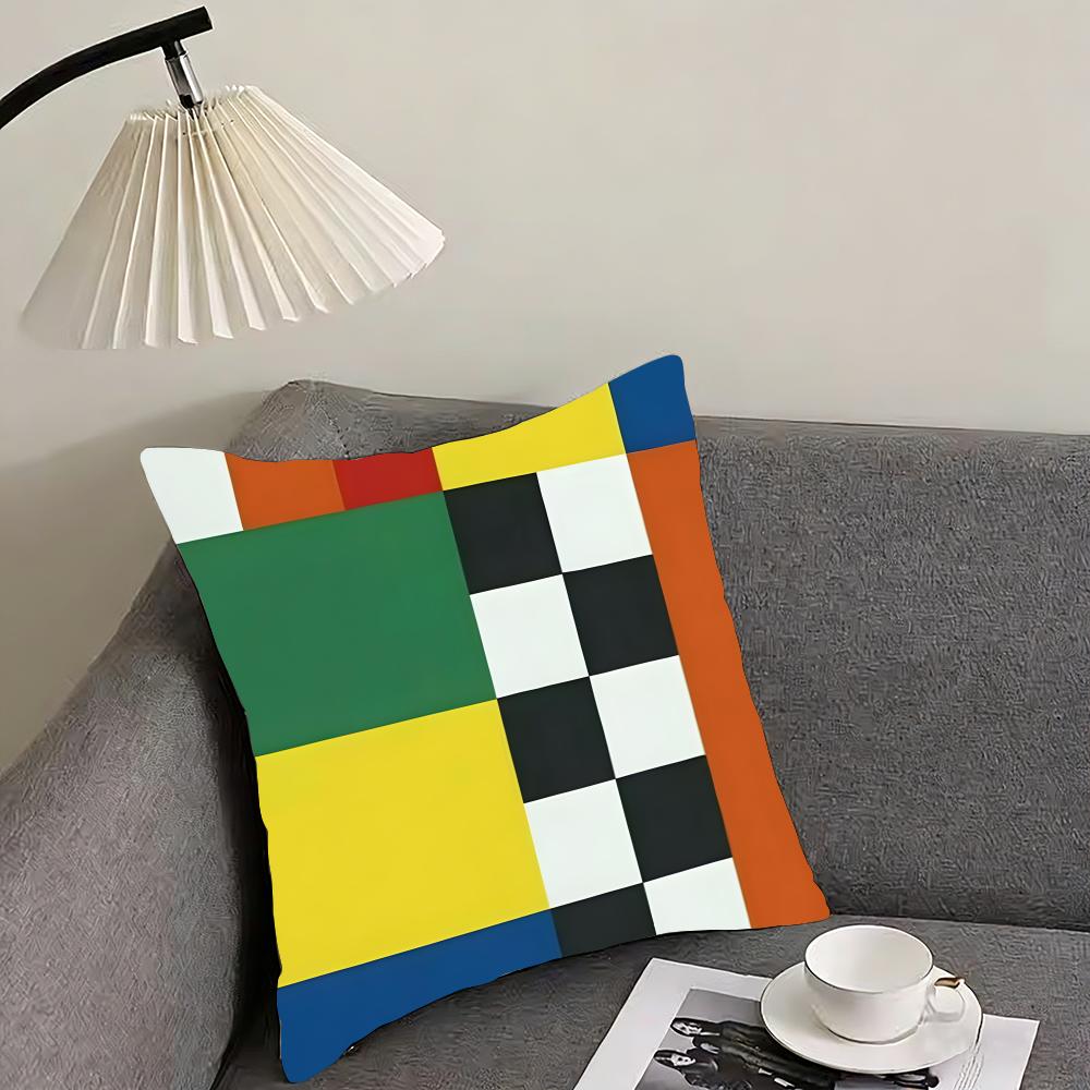 

Piet Mondrian Fashion Cushion Cover Pillowcase Ultra Soft Skin Friendly Fabric Cloud Like Comfort Concealed Zipper 30x30cm